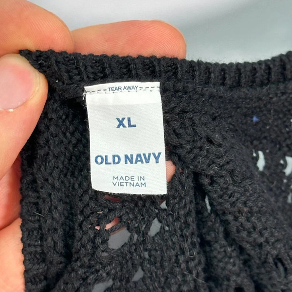 Old Navy Black Crochet Tank Top XL - Picture 4 of 5